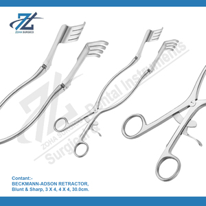 BECKMANN-ADSON RETRACTOR 4 X 4 SHARP 30,0CM Stainless Steel Straight <b>Surgical</b> <b>Instrument</b> Pakistan Manufacturer's <b>Basis</b> for - Product Image 2