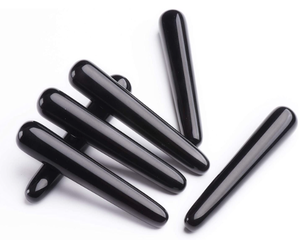 Baguette en cristal Offre Spéciale naturel, meilleure qualité, obsidienne, pierre précieuse, méditation, bâton de guérison, baguette pointue pour Massage, noir 4" - Product Image 6
