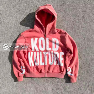 Sudadera con Capucha Unisex de Alta Calidad en Felpa Francesa de Poliéster/Algodón, Lavado Desgastado, Impresión Digital Personalizada, Ropa Urbana de Invierno, Estilo Vintage para Hombre - Product Image 1