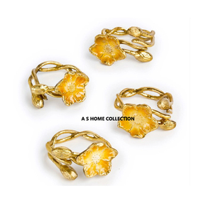 Anillo para Servilletas de Aluminio de la Mejor Calidad, Diseño de Hojas, Chapado en Oro, Nuevo, Vajilla de Estilo Elegante, Precio Impresionante - Product Image 6