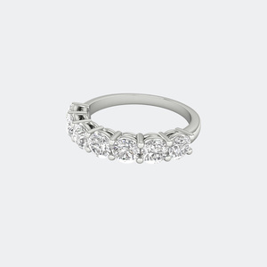 Bague de luxe pour femme plaquée or, demi-éternité, sertie de pierres rondes cultivées en laboratoire 1,30 carat, taille tailleuse. - Product Image 2