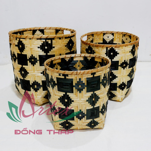 Collection Tendance : Ensemble de 3 Paniers en Bambou au Design Moderne – Meilleures Ventes, Écologiques, Tressés à la Main, pour Rangement, Linge et Mariages - Product Image 3