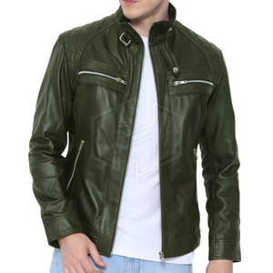 Chaqueta de cuero de piel de vaca cálida de invierno transpirable High Street para hombres Logotipo frontal ecológico y a prueba de viento Precio razonable - Product Image 1