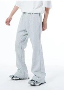 Wholesale Basic Heather Grey <b>Oversized</b> Sweatpants Casual Style Soft Fleece Material with Drawstring Waistband and Relaxed Fit - Product Image 5