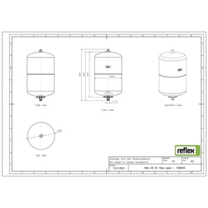 <b>Reflex</b> Expansion Vessel REFIX DD Green 10 <b>Bar</b> 25 L - Product Image 3