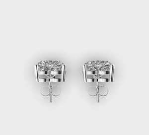 IGI Certified Heart Cut Lab Grown Diamond Stud <b>Earrings</b> <b>Solid</b> 925 Sterling <b>Silver</b> Solitaire Heart Diamond <b>Earrings</b> - Product Image 4
