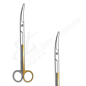 Tijeras Parametrium de 225 mm de Largo, Acero Inoxidable, Manuales, Certificación CE, Dos Lazos Dorados, Ligeramente Curvadas, Fabricante Pakistán - Product Image 1