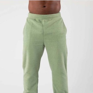 OEM Custom Manufacture Winter Half Zip <b>Sherpa</b> Trousers Baggy Pant Fleece Cheep Price for men's pants straight curved striped - Product Image 2