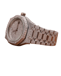 New Premium Quality Only New Luxury Original Customized Bust Down Hip Hop Moissanite Diamond Wrist <b>Watch</b> in <b>White</b> Gold - Product Image 2