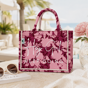 8oz Natural Canvas PP <b>Mini</b> Tote Bag Cherry Floral Screen Print 27x21x14 cm Custom Logo Women Fashion Beach Wholesale OEM ODM B2B - Product Image 3