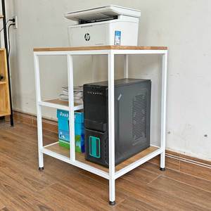Soporte de Impresora Convertible Moderno KMI68002 con Compartimento para CPU, Escritorio para Computadora con Estructura de Madera Natural y Hierro - Product Image 3
