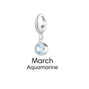 Abalorio de piedra natal redonda de Aguamarina de 5mm con cierre de Clip de 5x4mm, colgante de piedras preciosas pequeño hecho a mano de plata esterlina para la fabricación de joyas - Product Image 1
