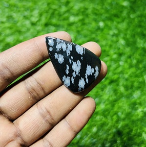 Lote de cabujón de obsidiana de copo de nieve de grado AAA para hacer joyas, piedras preciosas hechas a mano con forma de mezcla suelta, lote de piedras preciosas al por mayor - Product Image 5