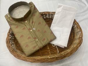 Nouvelle arrivée Kurta en coton doux imprimé avec pyjama pour homme, vêtements indiens et pakistanais - Product Image 4