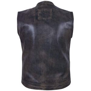 Gilet de moto en cuir véritable personnalisé gilet de moto en cuir épais gilet de moto - Product Image 2