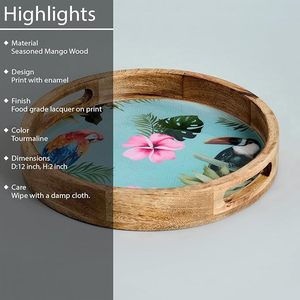 Bandeja <span class=keywords><strong>Rectangular</strong></span> Grande Hecha a Mano para Servir de Madera de Mango, Hermosa Mesa de Centro de Madera Impresa para Cocina, Comedor o Decoración del Hogar - Product Image 2