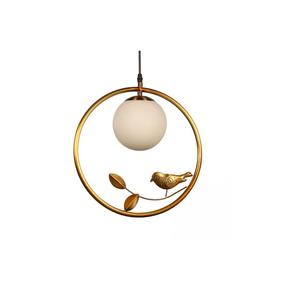 Chandelier Pendant Ceiling <b>Lamp</b> Round Shape with <b>Bird</b> - Product Image 1