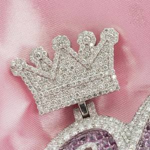 Colgante de Diamante Moissanite 925 de Dos Tonos Personalizado, Estilo Hip Hop, con Probador de Diamantes, con Incrustaciones de Diamantes para Placa con Nombre Única - Product Image 3