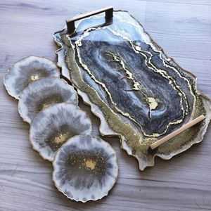 Plateau de service en résine de qualité supérieure fabriqué à la main design brillant idéal pour les fêtes à domicile ou les occasions de cadeaux - Product Image 2