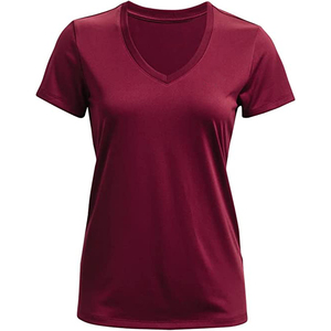 T-shirt à col en V Mehroon pour femme, coupe ajustée, léger, respirant, à manches courtes - Product Image 3