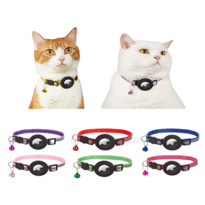 Verstelbare Reflecterende Kraag Voor Huisdieren Airtag Houder Gps Tracker Kat Hond Ontsnapping Veiligheidsbel Waterdicht Nylon Kleine Honden Katten - Product Image 2
