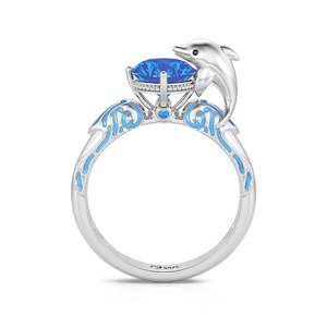 Bague de mode Jeulia Hug Me Joyful Dolphin en argent sterling à coupe ronde - Product Image 1