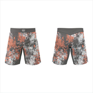 กางเกงขาสั้นการต่อสู้ MMA สำหรับผู้ชายชุดฝึกรัดลายดอกไม้ออกแบบได้เองชุดฝึกแบบปักมีระบายตกแต่งคิกบ็อกซิ่ง - Product Image 3