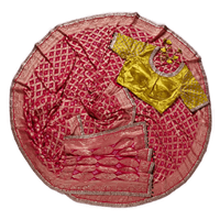 Broderie indienne de mariage et de fête, sarouel en soie tissé avec un travail lourd, sarouel rouge