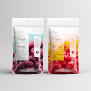 Semillas de frutas, bolsa Mylar, paquete de dulces, bolsa de pie, embalaje de papel de aluminio, cierre de cremallera, a prueba de olores, gomitas con cremallera reciclables - Product Image 2