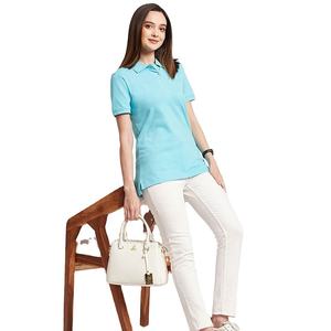 Custom Logo Women Short Sleeve Cotton Polo Shirt Casual Slim Fit Breathable Pique <b>Golf</b> Tennis T-shirt Summer Workwear Tops - Product Image 3