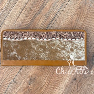 Classique pays Western Buck point plat jeter dame bijoux boîte de rangement usiné à la main en cuir de vachette étui de voyage Vintage mode - Product Image 1