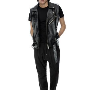Chaleco de Motocicleta de Cuero de Primera Calidad, Nuevo, Económico, a la Moda, para Hombre - Product Image 6
