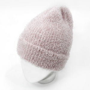 Bonnet en mohair côtelé avec texture extensible et finition douce, bonnet en tricot unisexe chaud pour la randonnée, les voyages ou l'usage quotidien en hiver - Product Image 6