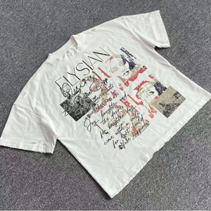 Camiseta Unisex de Gran Tamaño, 100% Algodón, Estilo Holgado, con Estampado Gráfico Personalizado, Hombros Caídos, Camiseta Corta para Hombre, Nueva Venta Caliente 2026 - Product Image 2