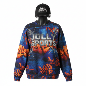 Sudadera Sublimada para Mujer, Felpa Suave de Poliéster GSM, Multicolor Azul Naranja, Logotipo Personalizado, Sudadera Sublimada para Mujer - Product Image 5