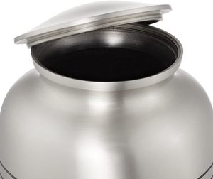 Urne commémorative de crémation pour adultes pour cendres humaines Urne funéraire en laiton à rayures noires avec sac en velours - Product Image 3