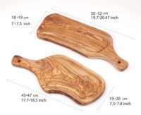 Planche à découper rectangulaire en bois d'olivier ArtisRaw de qualité supérieure avec poignée, écologique, en bois massif, avec rainure pour les jus