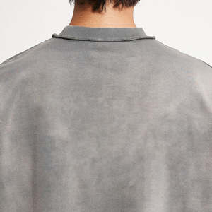 Camiseta de gran tamaño de alta calidad para hombre, ropa de calle personalizada, algodón en blanco de peso pesado, lavado con agua y ácido, talla grande - Product Image 3