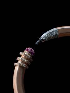Luxury 925 Silver & Rose Gold Pencil Design Wrap <b>Bracelet</b> Rhodium Plated Moissanite <b>Crystal</b> Stones IGI Certified Hip Hop Style - Product Image 5