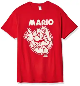 เสื้อยืดแขนสั้นสำหรับผู้ชาย Nintendo เสื้อยืดลูกเรือเข้ารูปหดก่อนผลิตในสหรัฐอเมริกา