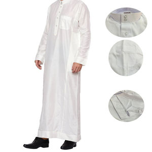 Thobe fabriqué en usine bloc de couleur robe de prière fermeture boutonnée Thobe pour hommes Jubbah Premium Al Daffah Jubbah Thobe - Product Image 4
