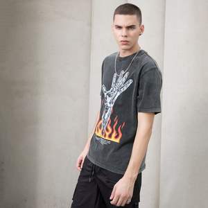 Camiseta gráfica personalizada Fabricación Vintage Aicd Washed 100% Camiseta de algodón Hombres personalización disponible 2023/24 - Product Image 5