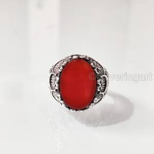 Nuevo anillo exclusivo para hombre, anillo de piedra natal de piedra preciosa cornalina Natural, todos los tamaños, joyería de Navidad otomana, anillo de Plata de Ley 925 - Product Image 1