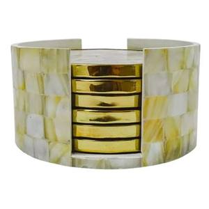 Sous-verres carrés de style classique faits à la main de meilleure qualité Bois d'acacia et nacre pour boissons et thé - Product Image 4