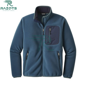 Veste polaire patchwork tendance pour homme hiver 2026, chaude et épaisse, 100% polyester, col montant décontracté, respirante, service OEM - Product Image 6