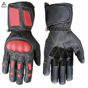 Équipement de moto de marque Aifran personnalisé : Gants de course en cuir de vache avec glissières de paume amortissantes et support de poignet - Product Image 1