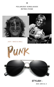 แว่นกันแดดร็อคโรล90s แนวพังค์แนวคลาสสิกย้อนยุคสำหรับผู้หญิงผู้ชายแฟชั่นกันยูวีโลหะสีทองสีเงินคลาสสิคย้อนยุคโพลาไรซ์ - Product Image 6