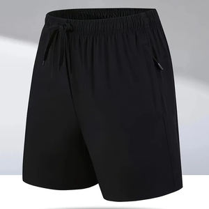 Service OEM 03 Pcs Short solide pour hommes avec poches zippées Short actif à taille élastique et cordon de serrage pour l'été - Product Image 5