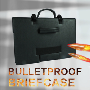 Black tactical protective <b>briefcase</b>, leather three-piece laptop bag, business travel personal protective Vip Shield <b>briefcase</b> - Product Image 1