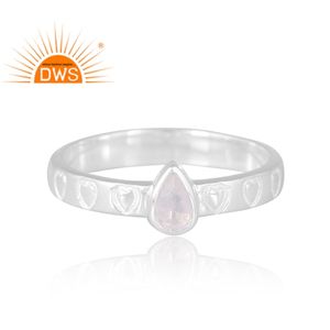 Anillo de piedras preciosas de Luna arcoíris Natural de plata de ley de diseño elegante para mujer, joyería personalizada para mujer, regalo para ella - Product Image 3